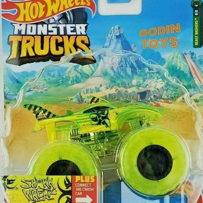 Monster Trucks Shark Wreak yellow diecast truck Hotwheels