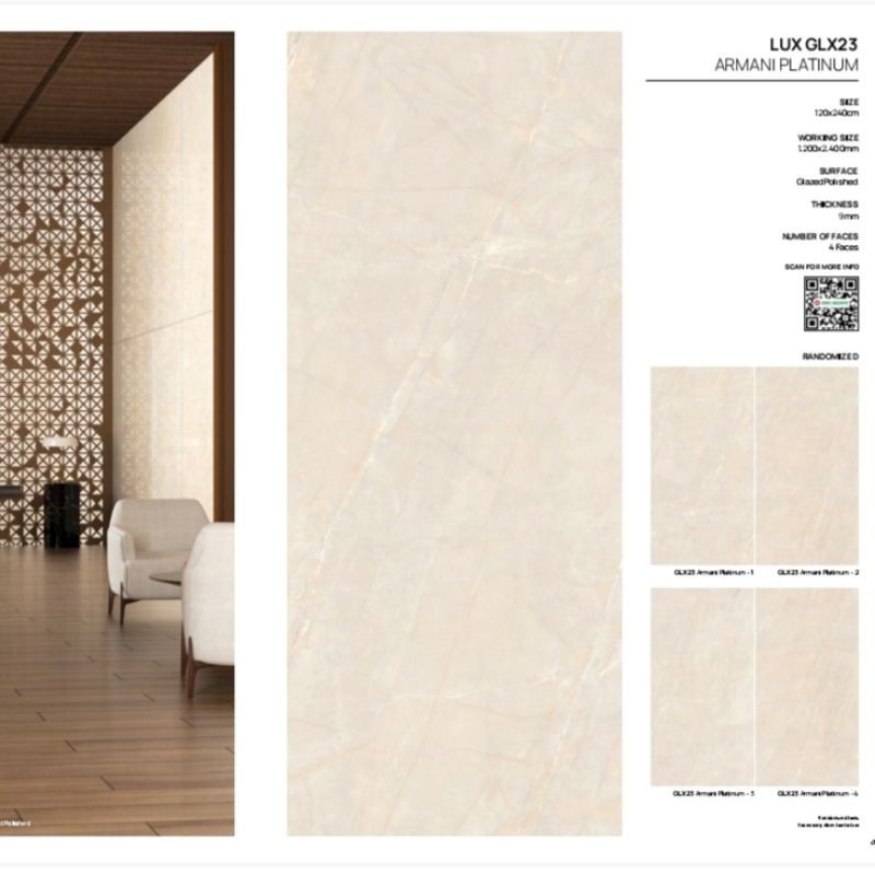 GRANIT GLOSSY BIG SLAB ARMANI PLATINUM GLX23 UKURAN 120X240 BY NIRO GRANIT