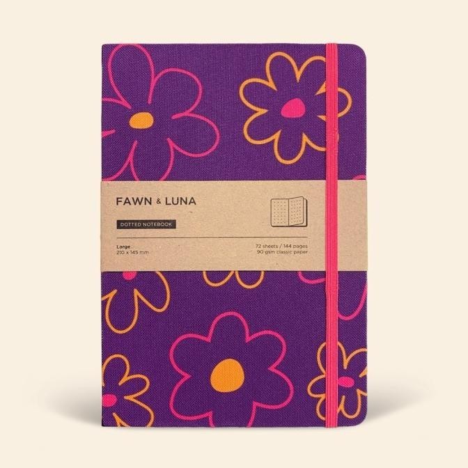

NEW PROMO THESETHOSE X FAWN & LUNA - FLOWER GARDEN DOTTED NOTEBOOK - BUKU TULIS PACKING BAGUS