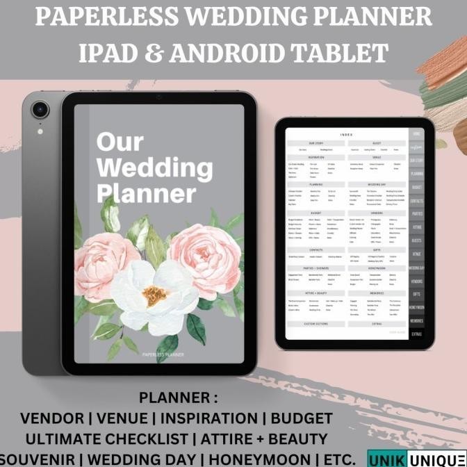 

NEW TERLARIS IPAD ANDROID TAB PAPERLESS WEDDING PLANNER - BUKU RENCANA PERNIKAHAN PACKING BAGUS