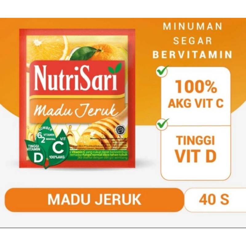 

NUTRISARI MADU JERUK 40 SASHET MINUMAN BUAH VITAMIN C & D ORIGINAL 100%