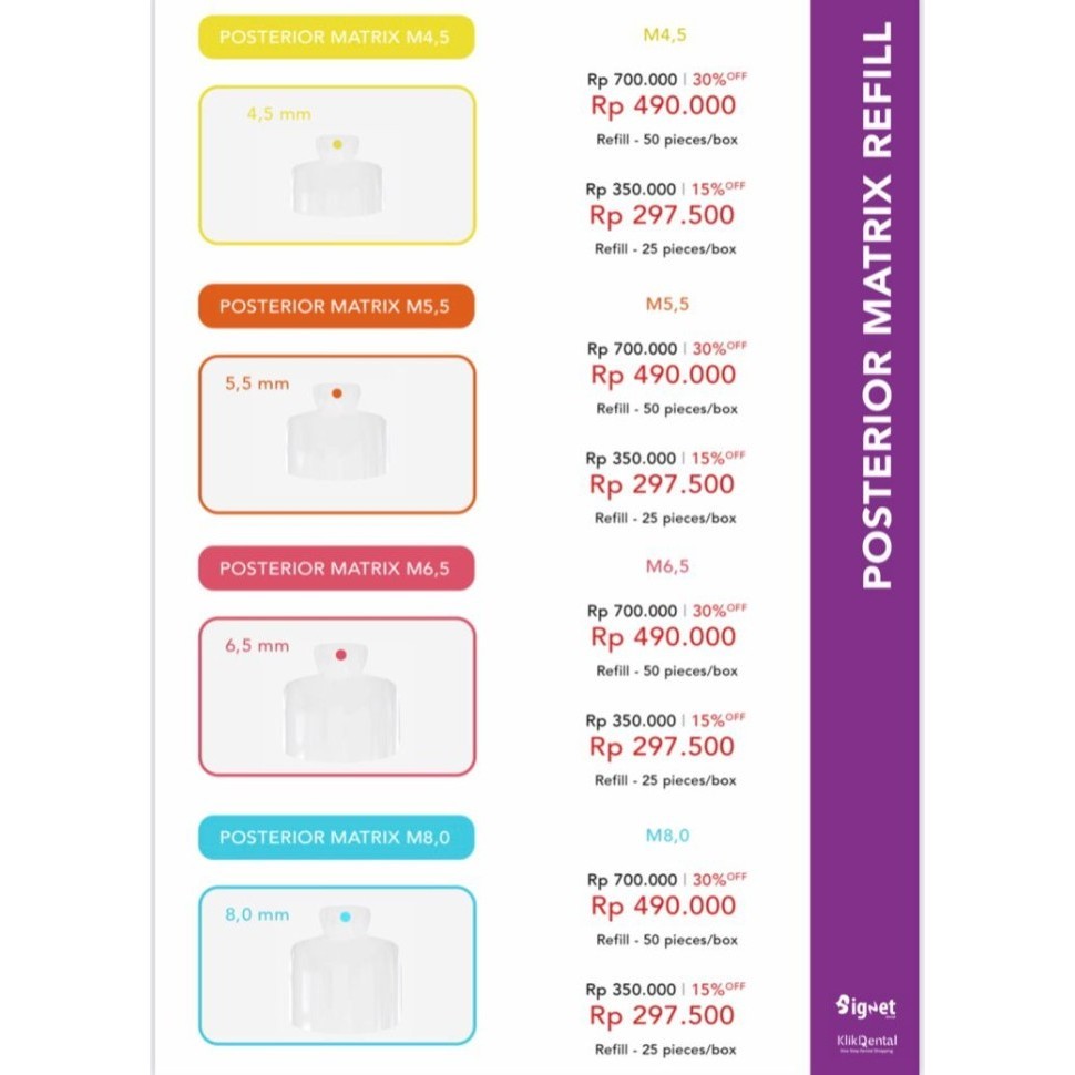 KLIK DENTAL SIGNET POSTERIOR MATRIX REFILL / MATRIX CLEAR / TRANSPARAN