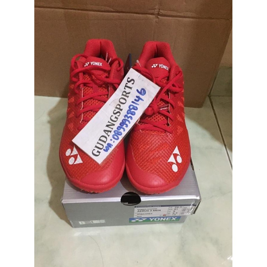 PROMO SEPATU BADMINTON YONEX AERUS 3 RED ORIGINAL PACKING AMAN CACASTORE55