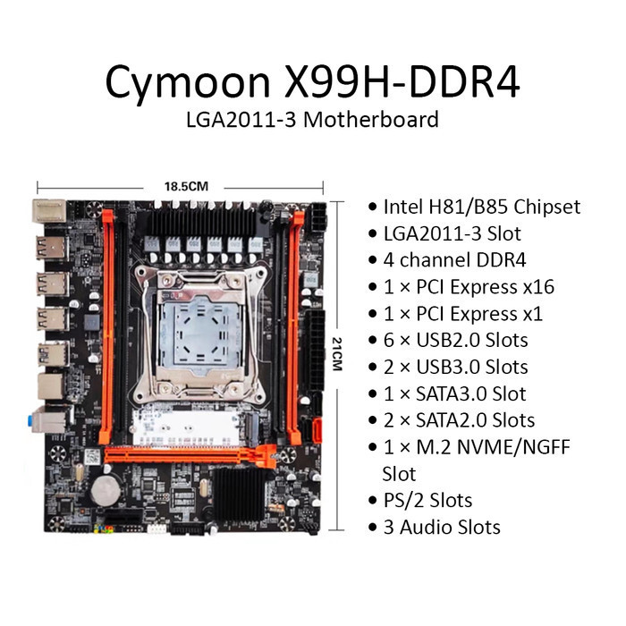 Cymoon X99 Motoard A 2011-3 Ddr4 Mainboard Mobo Usb3 Sata3