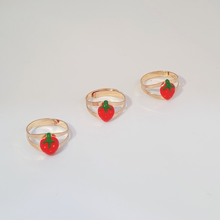 CINCIN ANAK GAMBAR STROWBERY EMAS KUNING ASLI KADAR 375
