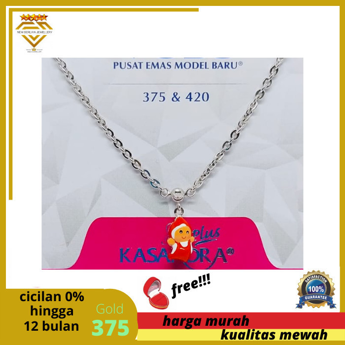 KALUNG BABY EMAS PUTIH ASLI 9K-375-GANDULAN KARAKTER BONEKA 01