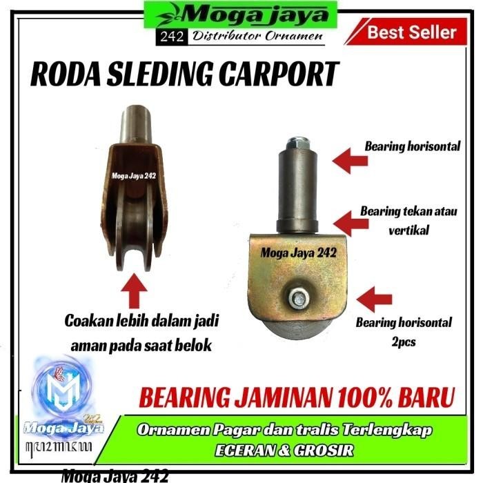 Roda Bubut Pintu Sleding Lipat Carport
