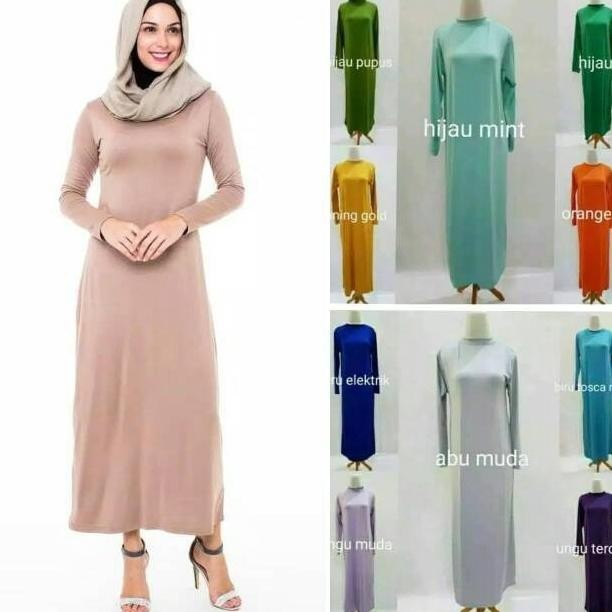 Gamis Manset Jersey Spandek||Daleman Kaftan Polos Inner