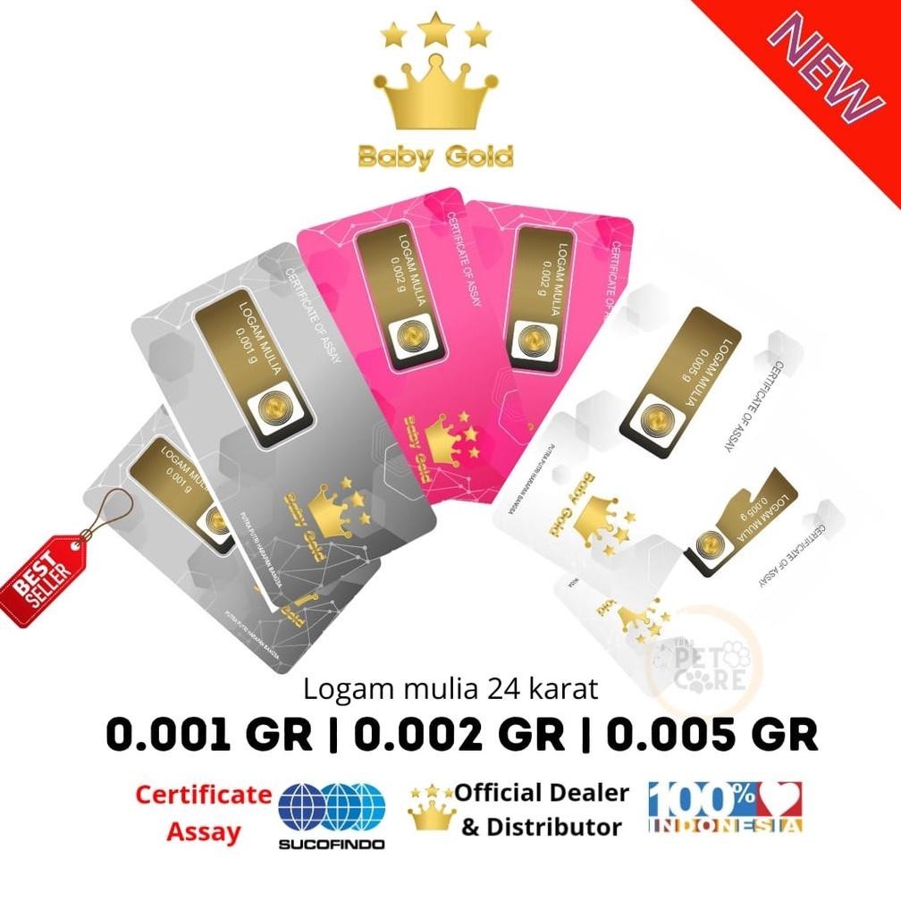 VIRAL Baby Gold Emas Mini 0,001 gram Logam Mulia 0.001 Gram PL097