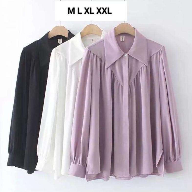 Salwa Blouse Atasan Kemeja Wanita Kekinian//Ootd Kemeja Kece2024 Shopee
