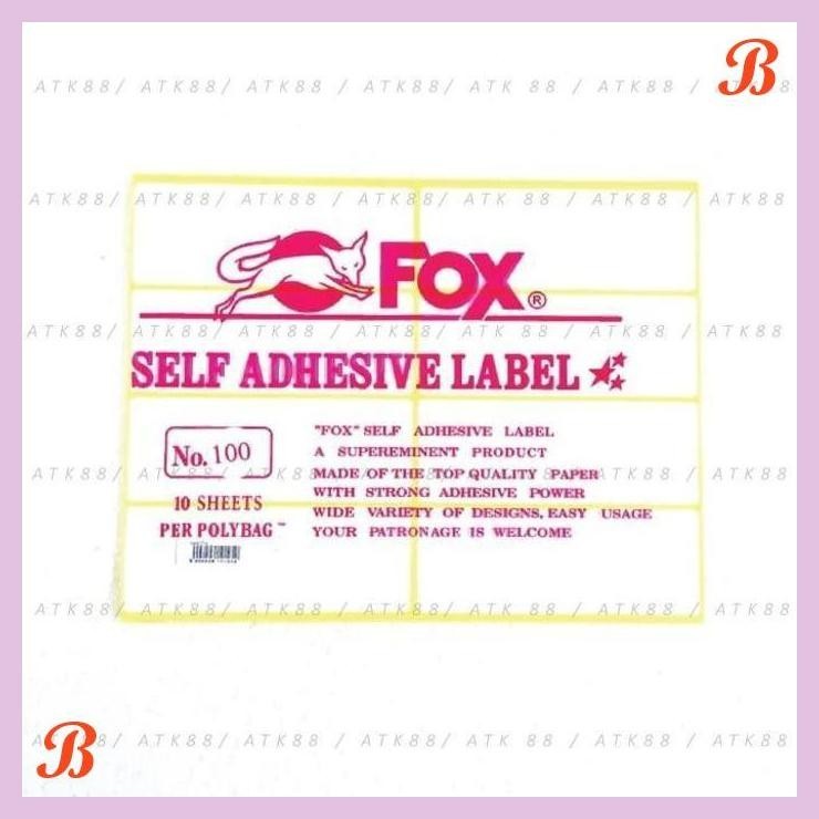 

| PGT | KERTAS / LABEL STIKER FOX NO. 100 UK. 38 X 100 MM (PERSEGI PANJANG)