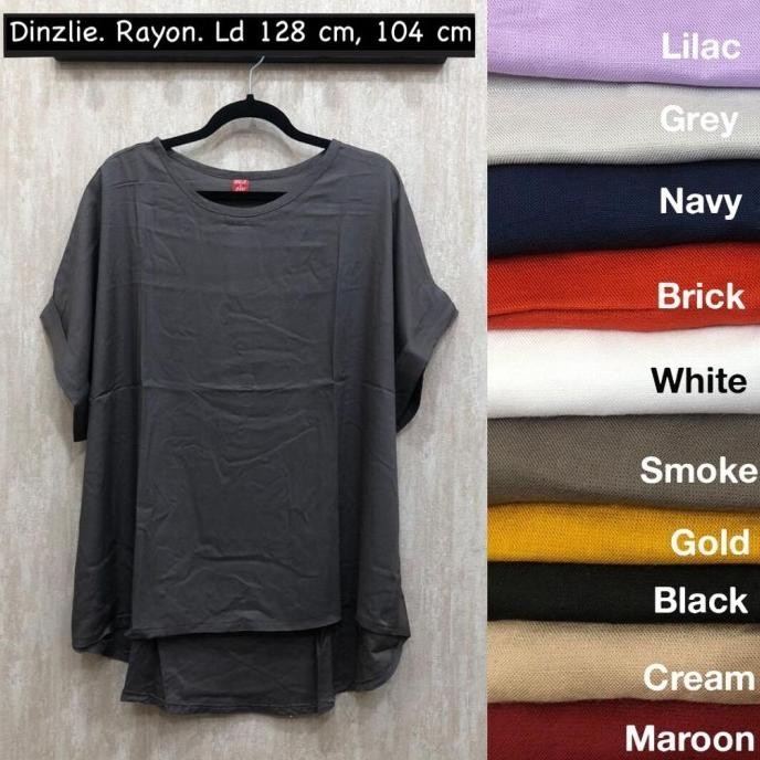 Blouse Polos Wanita Lengan Pendek Bahan Katun Rayon Jumbo Bigsize