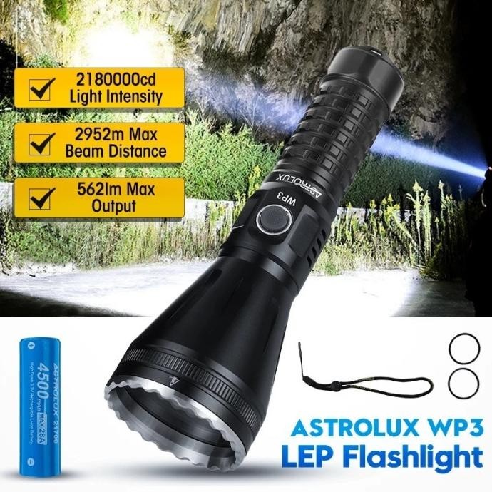 ASTROLUX WP3 Senter Throw LED 2952M IPX6 + Baterai 21700