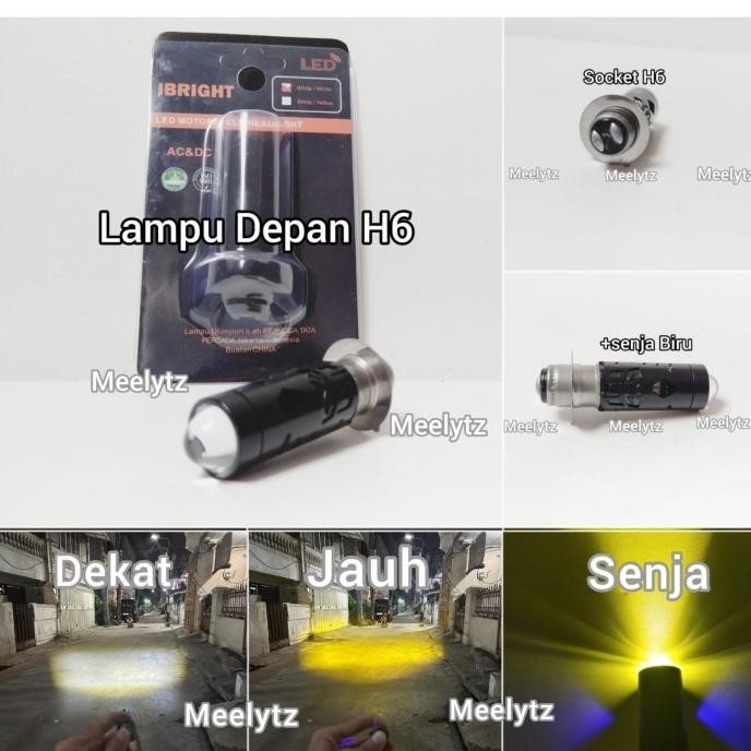 Best IBRIGHT - Lampu Depan H6 LED Laser high low senja biru 20watt - PUTIH KUNING 