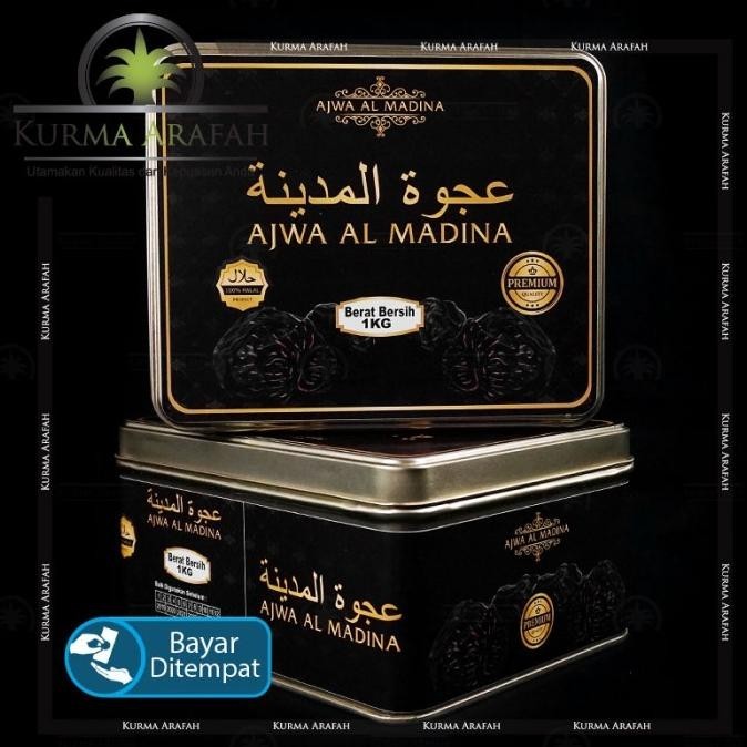 

Kurma Ajwa Kaleng 1kg Ajwa Al Madina Ajwa Nabi Kemasan Premium SS99