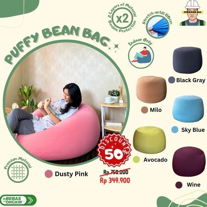 Bean Bag/Puffy Bean Bag/Bean Bag Plus Isi/Squishy Bean Bag Sofa Strech Pratistadewita