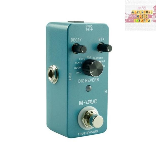 Cuvave Dig Reverb Pedal Efek Gitar Digital Reverb 9 Jenis True Bypass