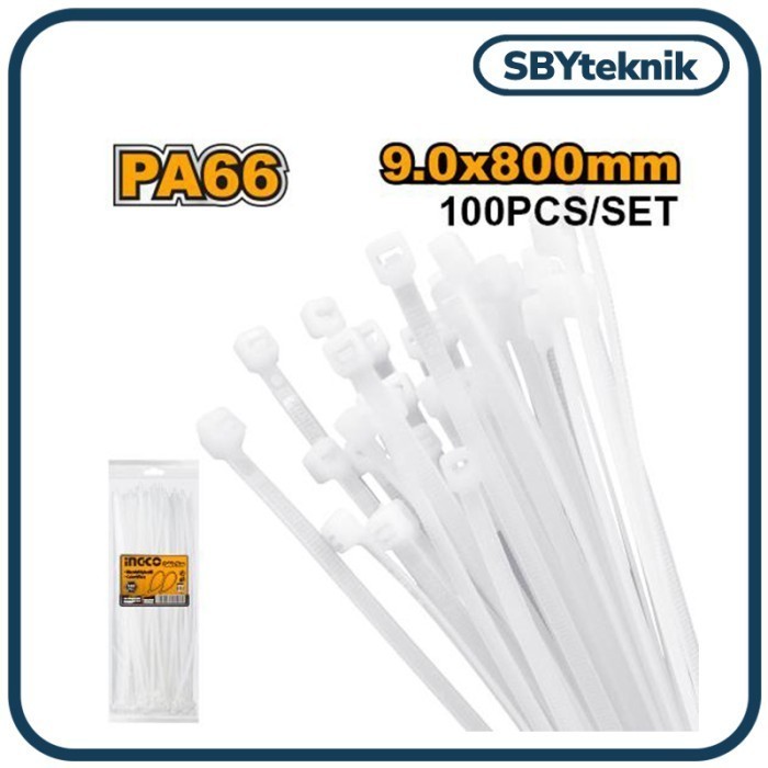 

BEBAS ONGKIR - 100-Pcs Cable Ties (80cm Putih) INGCO HCT8001 Tali Kabel Tis Tie Nylon