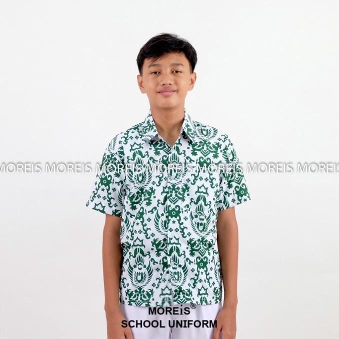 Seragam Batik Garuda Pendek Hijau Sd/Mi/Tk/Paud