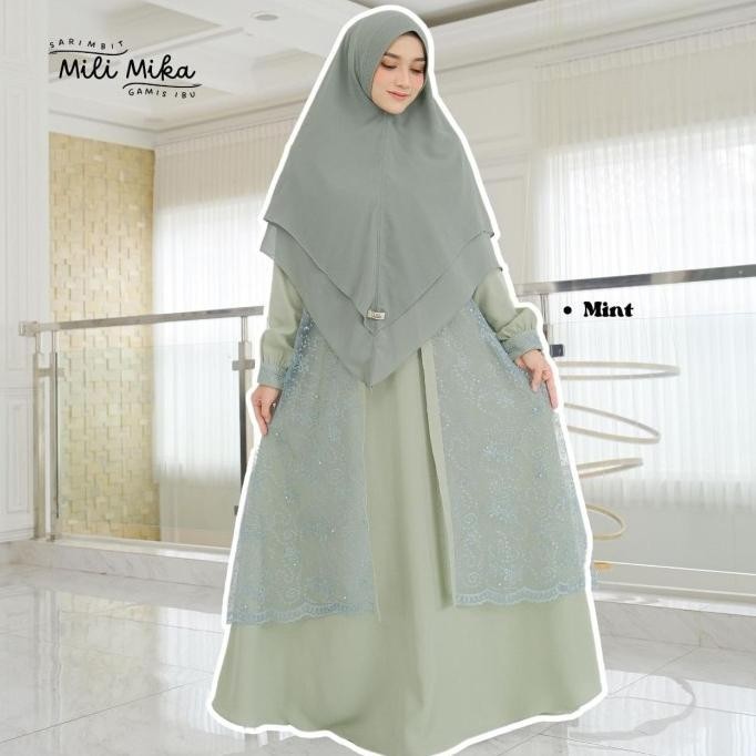 Gamis Set Khimar Syar'I Jumbo Brukat Baju Gamis Model Baru Lebaran