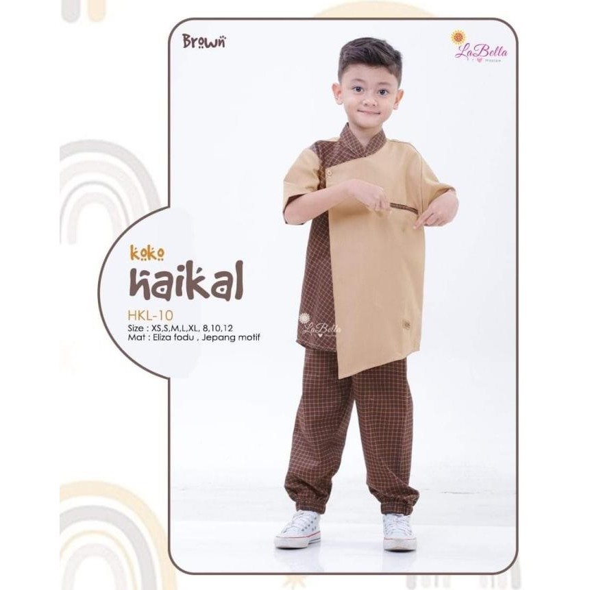 Id Hkl 10 Baju Muslim Setelan Koko Anak Labella Haikal Brown
