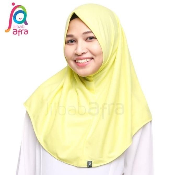 Jilbab Afra Arfa Syifa Hijab Kerudung Instant Non Pet Kuning Kenari