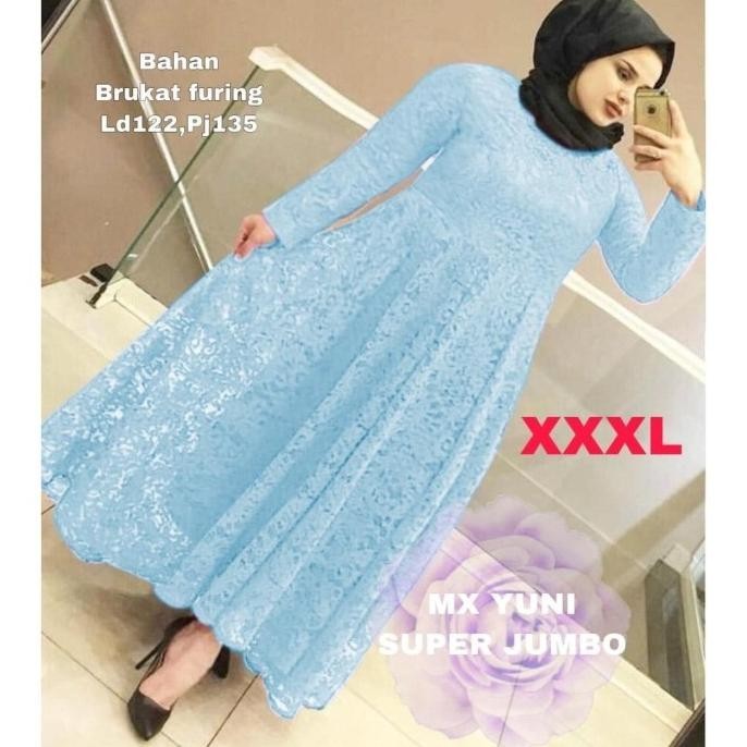 Maxi Yuni Super Jumbo Xxxl Biru Muda [Gamis 0121] Taf Baju Gamis