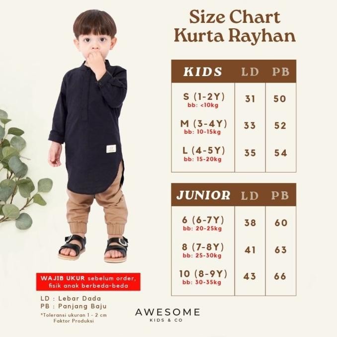 Kemeja Koko Kurta Anak Awesome Kids&Co Kurta Rayhan-Baju Muslim Anak
