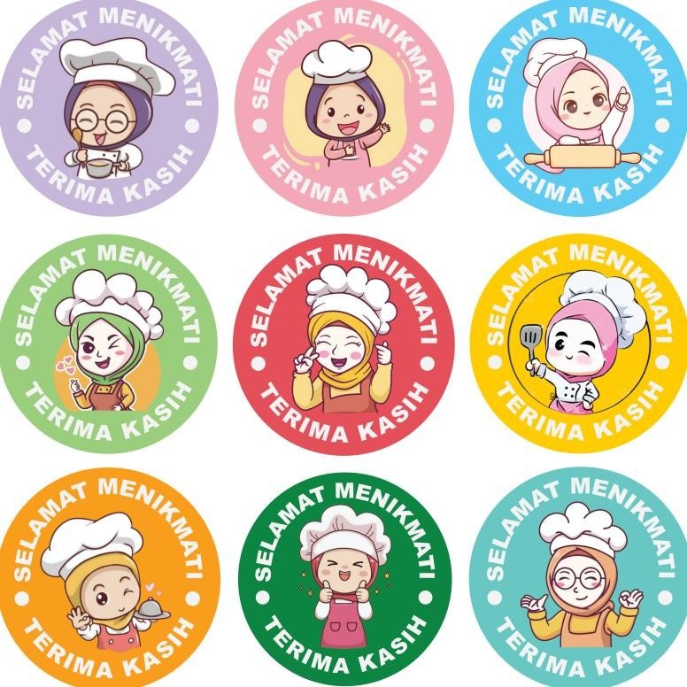 

500 Pcs Stiker Terima Kasih Selamat Menikmati Sticker Bulat Roll Makanan Kue Catering Thank You ST001