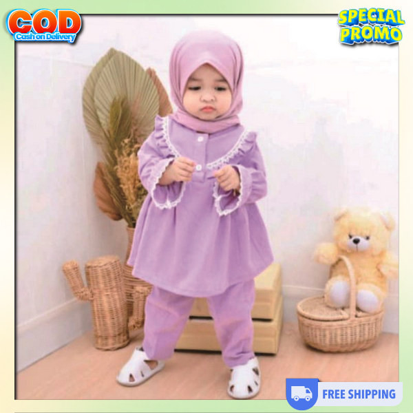 Setelan Anak Perempuan 2023 Terbaru 2 3 Tahun 1 Kekinian 5 6 12 Cewek Lucu 4 One Set Tanggung Anak2 