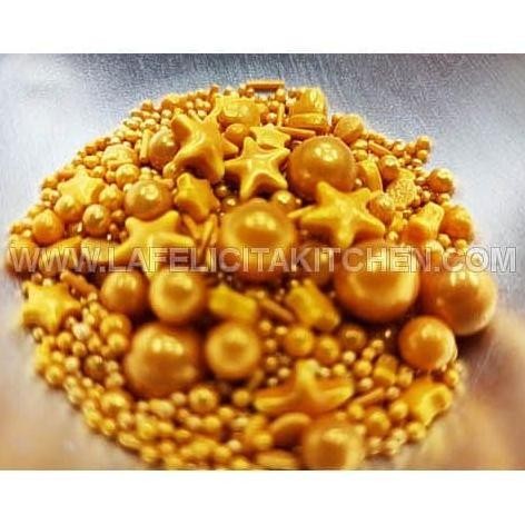 

10G SPRINKLE GOLD MUTIARA BINTANG PEARL SUGAR KUE DEKORASI HIASAN CAKE