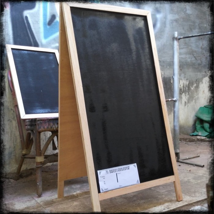 

Chalkboard Blackboard Papan Tulis Double Stand Size 90X60Cm