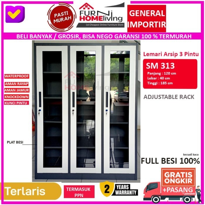

Lemari Arsip Bahan Besi Smj 313 Pintu 3 Kaca