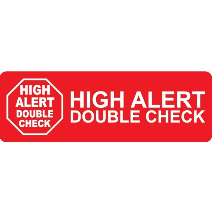 

Stiker High Alert Double Checked Persegi Panjang 30X10Mm Isi 5000 Pcs