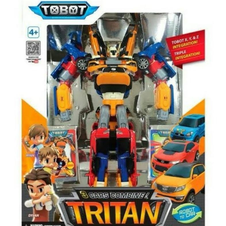 Cod (Bisa Cod) Mainan Anak Robot Tobot 3 Cars Combine Mini Tritan / Robot To Car / Tritan Mainan Rob