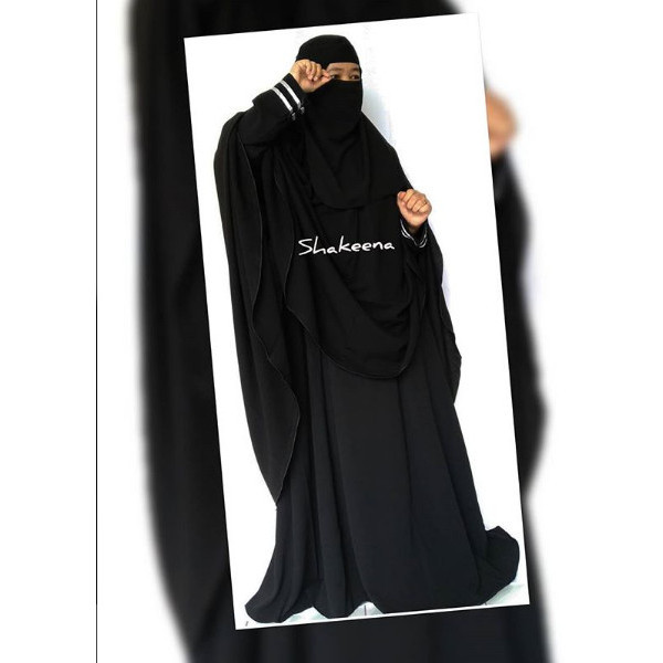 Gamis Set Jet Black Free Cadar Bandana DiskonR33A