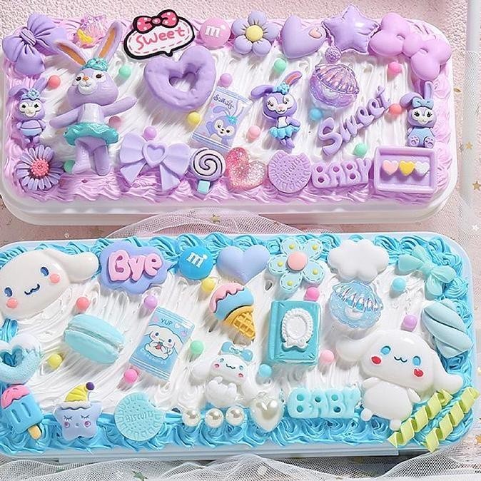 

BISA COD Ready StockDeco Cream Clay Pencil Box Paket Material Lotso DIY Pencil Box Sanrio Soft Clay Cream Kotak Pensil Kotak Stationery SM63