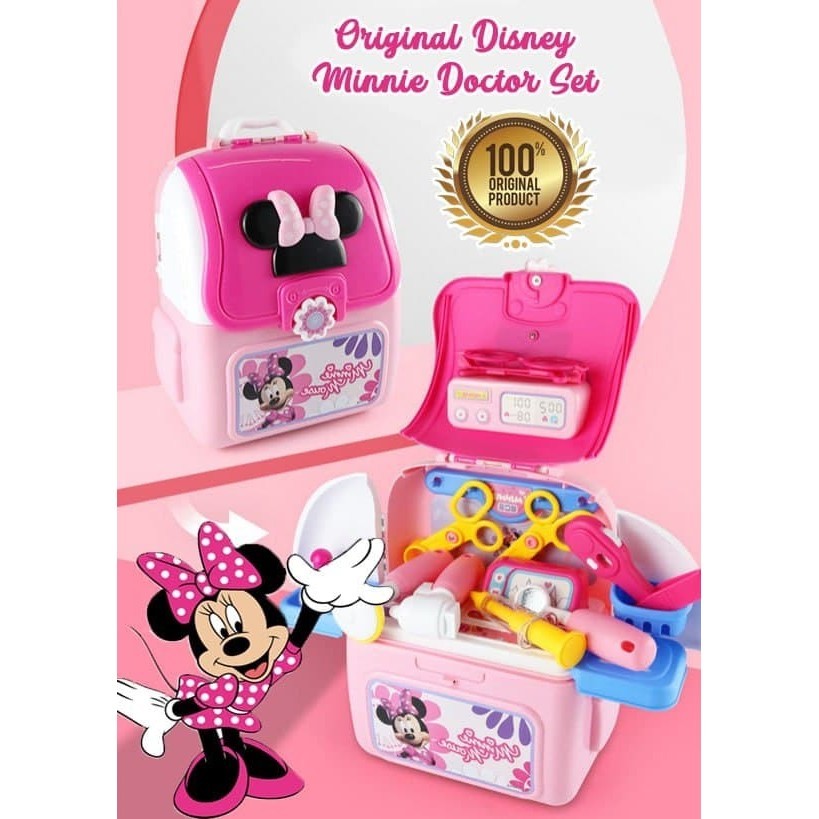 MAINAN ANAK PEREMPUAN BACKPACK 2 IN 1 SET MINNIE MOUSE TAS SET MINNIE