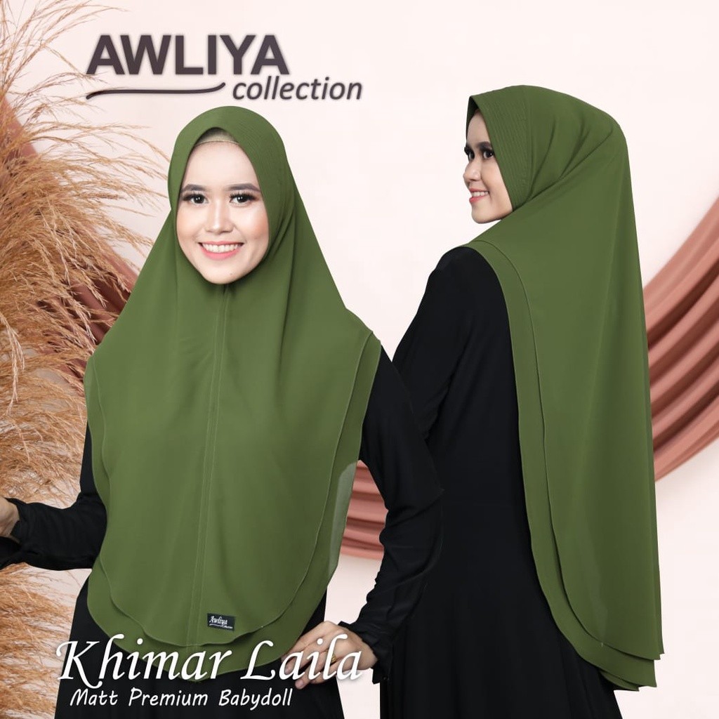 Khimar Laila Syar'i Aliyar by Awliya / khimar jumbo / kerudung instan / hijab dua layer ceruty