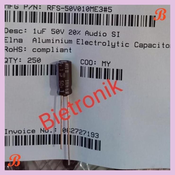 | BTR | KAPASITOR 1UF 50V SILMIC II ORIGINAL ELNA