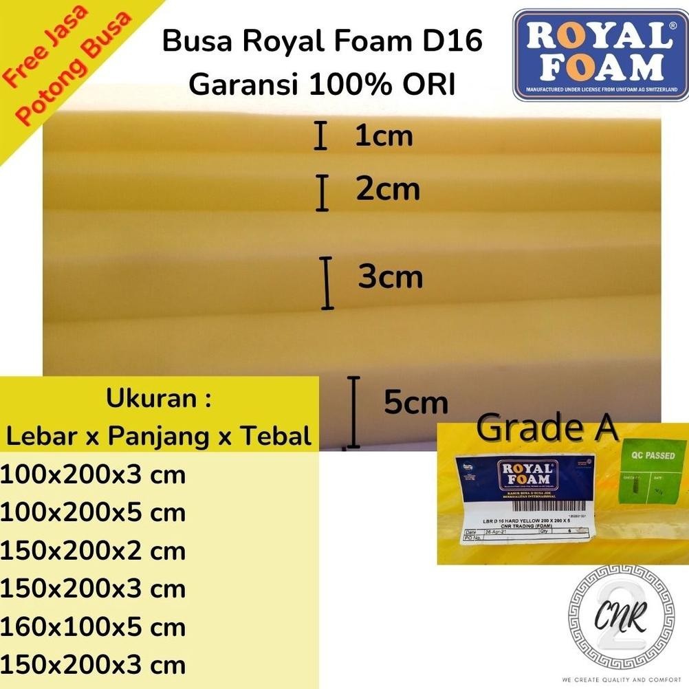 MURAH Busa lembaran busa royal foam density 16 kuning, busa yellow tebal 2cm, 3cm, dan 5 cm, busa un