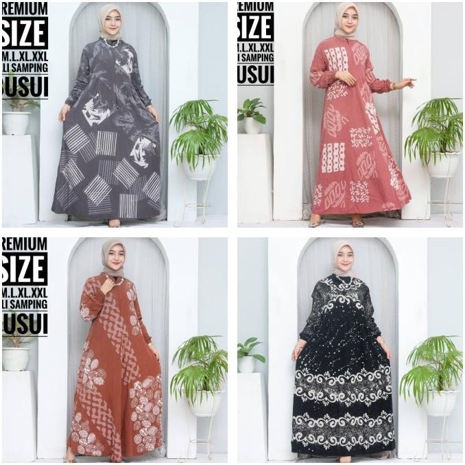 Batik Usman - Gamis Twill Rayon Pekalongan Busui Ukuran Jumbo