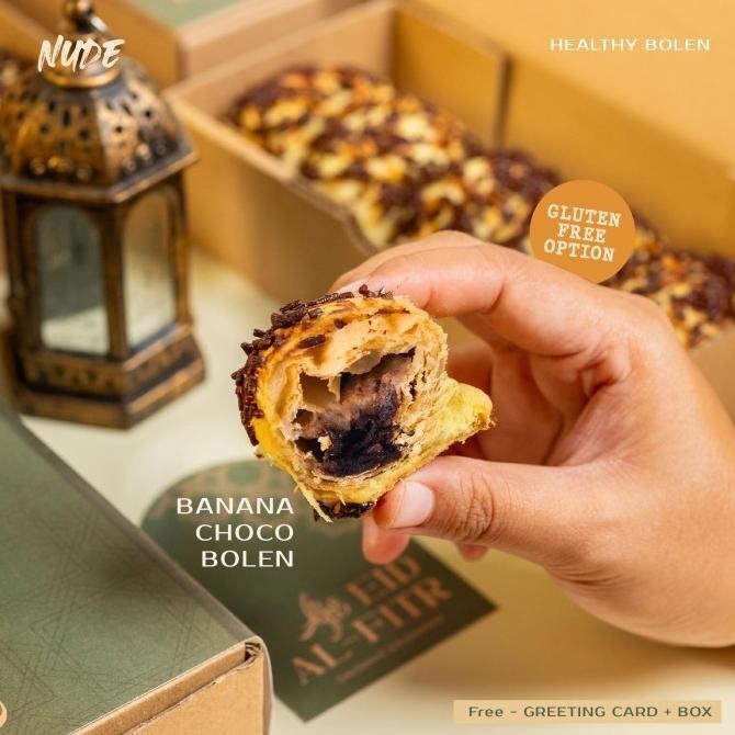 

Ramadhan Healthy Hampers Bolen Pisang Coklat | NUDE Gluten Free-Set A