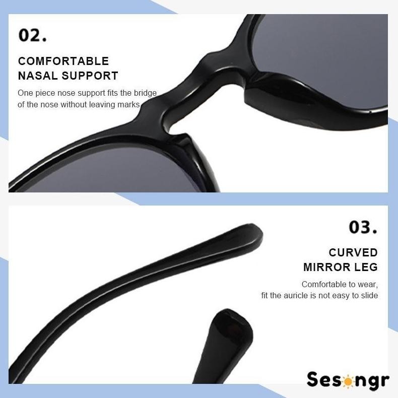 Baru Kacamata Hitam Retro Vintage Bingkai Bulat Bingkai Kecil Tren Kaca Mata Pria Wanita Modis - Sg 