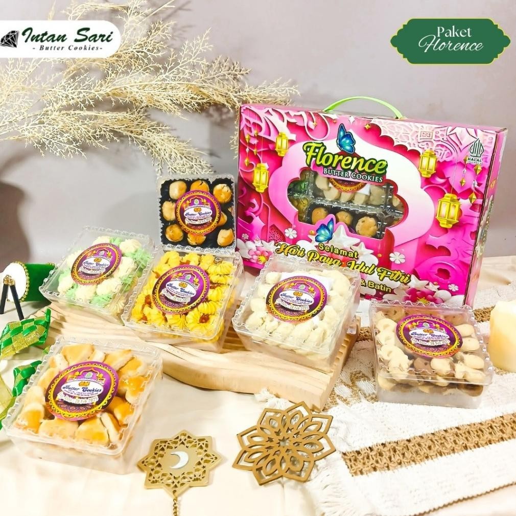 

ORIGINAL KUE LEBARAN INTAN SARI PAKET KUE PREMIUM KUE KERING 6 TOPLES / PAKET KUE KERING PM745