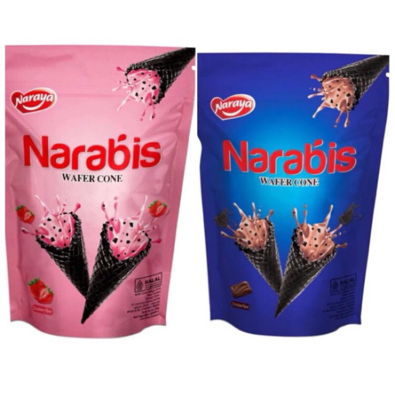 

Naraya Narabis Wafer Cone 80g Wafer Cone Dengan Krim Rasa Coklat Strawbery