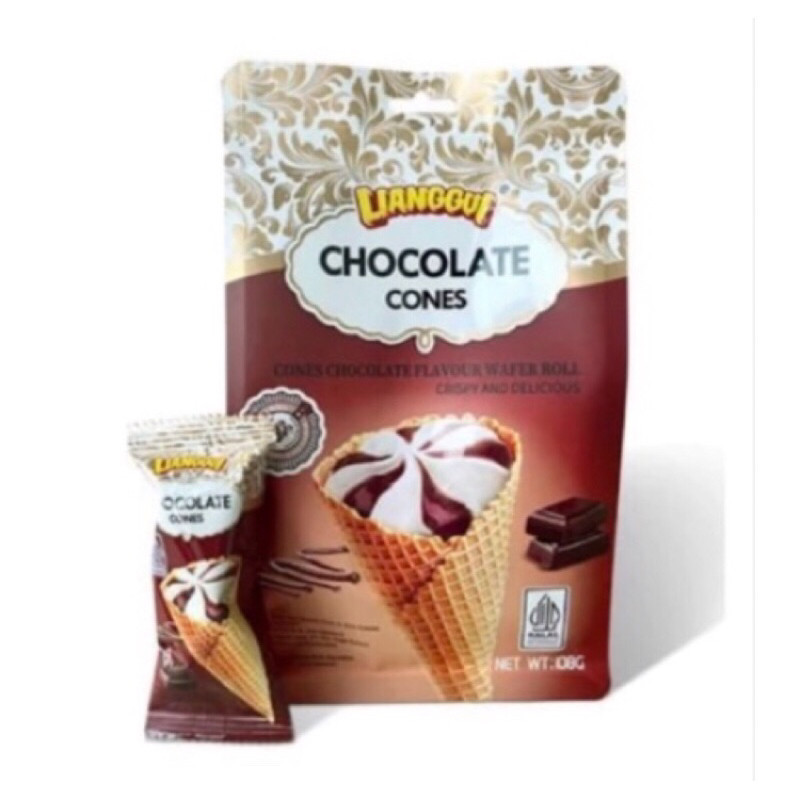 

Lianggui Chocolate Cones 108g Cones Chocolates Flavour Wafer Roll Biskuit Coklat Bentuk Ice Cream Lianggui Ice Cones Coklat Wafer Bentuk Cone Isi Coklat