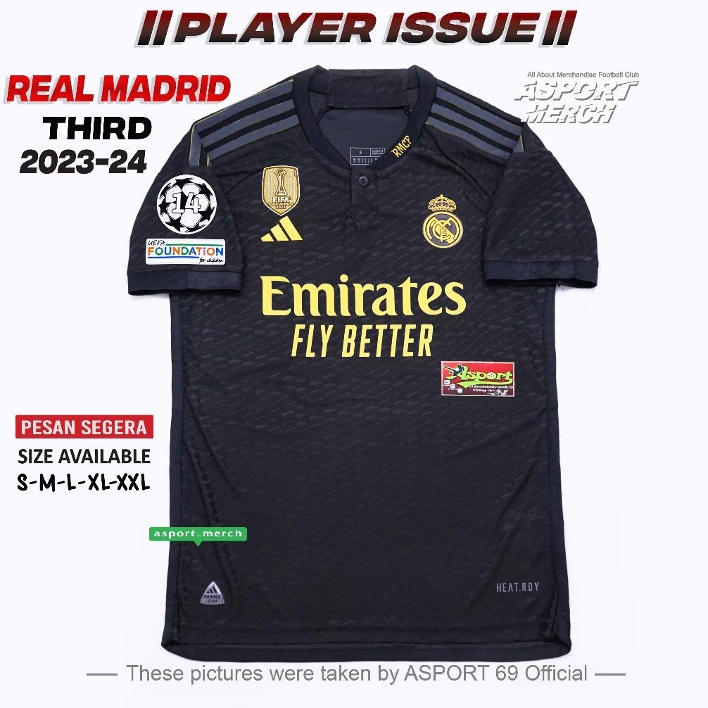 Promo Murah MADRID third PLAYER ISSUE JERSEY BOLA MADRID THIRD 3RD TERBARU 2023 2024 JERSEY MADRID T