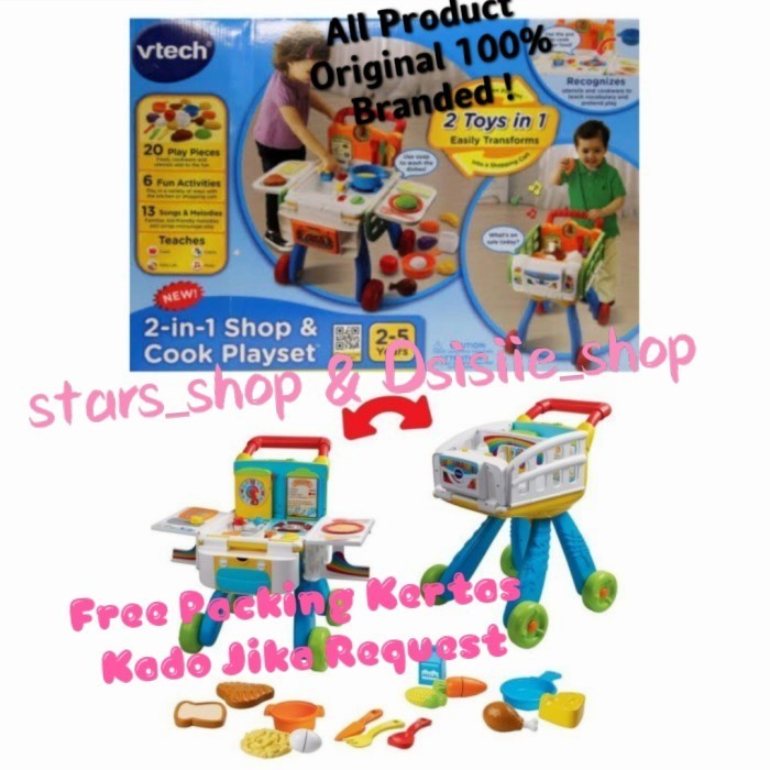 Vtech 2in1 Shop & Cook Interactive Playset Original / Mainan Masak