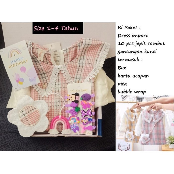 

Hampers Kado Ulang Tahun Anak Perempuan Dress Import 1-4 Tahun